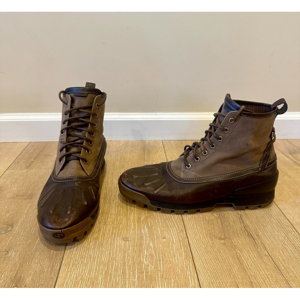 Vintage 2011 Gucci Duck Boot Y2K Sz 11G Mixed Leather Brown & Green RARE